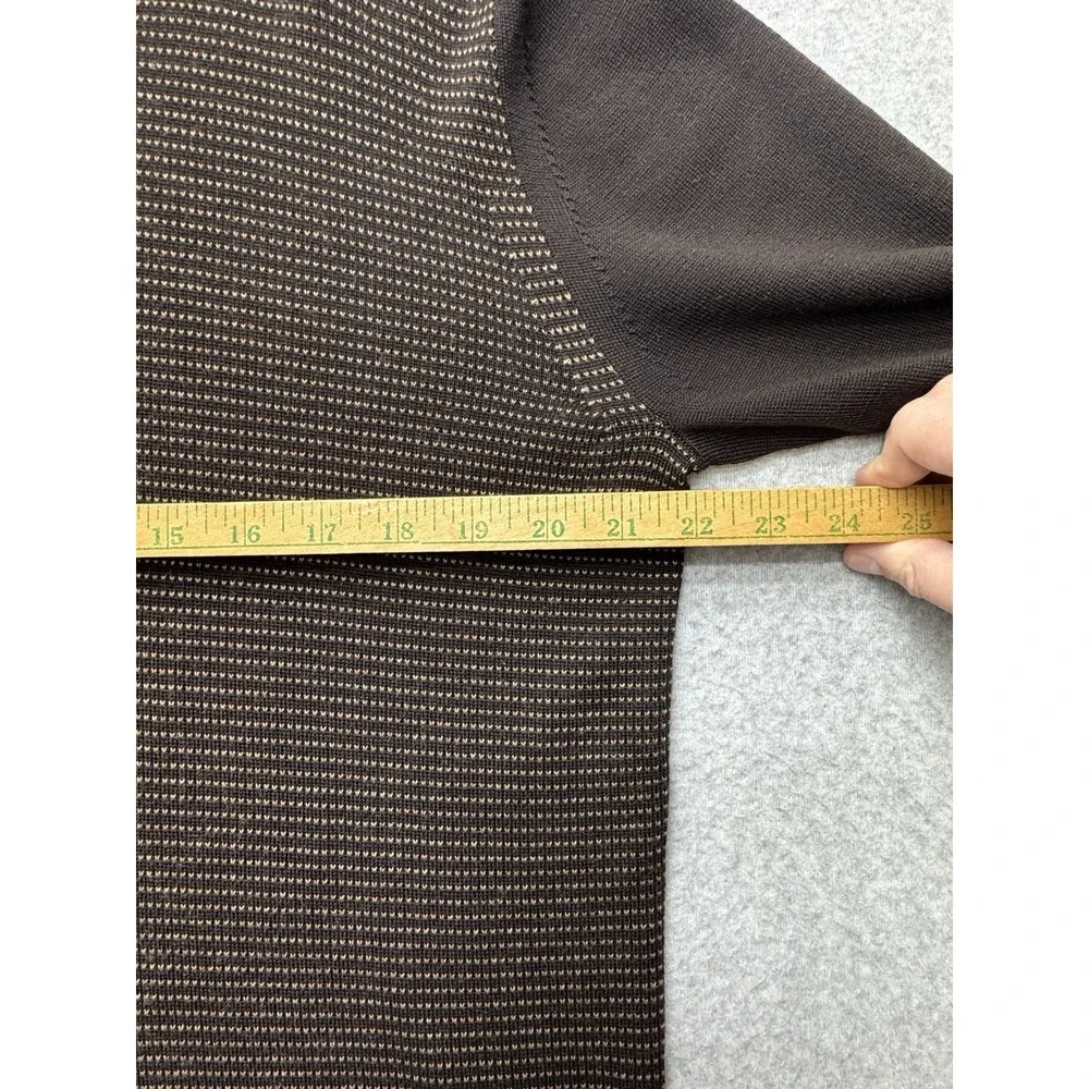 Banana Republic Sweater‎ Mens Large Black Brown Merino Wool Micro Dot Faded Vtg